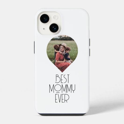 Coque Pour iPhone 14 Photo Meilleure Maman Moderne Script (Verso)