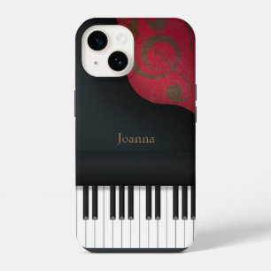 Coque Pour iPhone 14 Piano à queue noir fantaisiste personnalisé