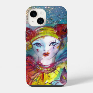 Coque Pour iPhone 14 PIERO AVEC CHAT / Carnaval Vénitien