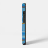 Coque Pour iPhone 14 Pinceau Hachuré Bleu (Côté gauche)