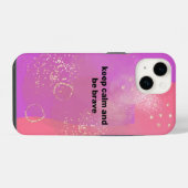 Coque Pour iPhone 14 Pink Boho minimalist Ephemera (Verso Horizontal)