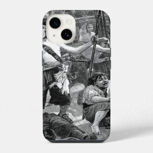 Coque Pour iPhone 14 Pirates Vintage se battant et buvant sur le navire