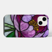 Coque Pour iPhone 14 Pivoine Violette Teintée  (Verso Horizontal)