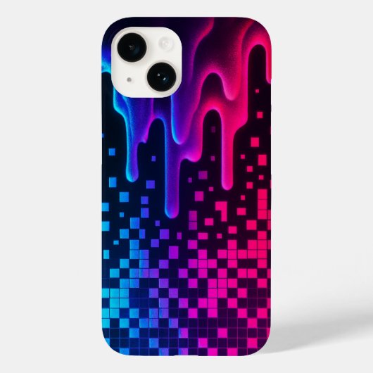 Coque Pour iPhone 14 Pixel Melt Glitch coque iphone esthétique (Verso)