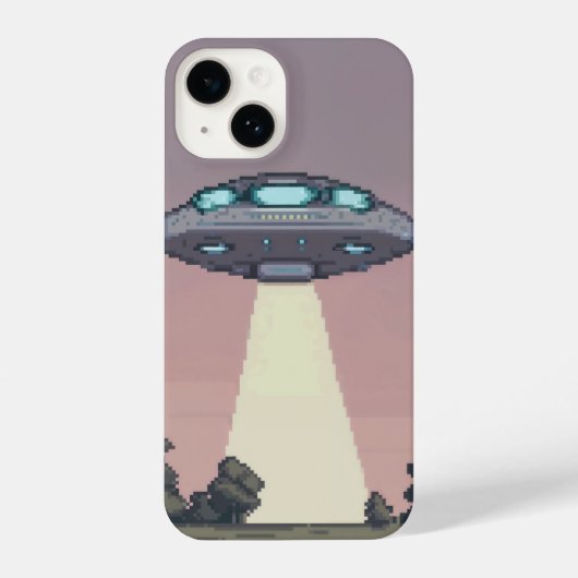 Coque Pour iPhone 14 pixélisé ufo (Verso)