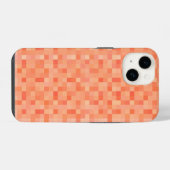 Coque Pour iPhone 14 Pixels Carrés Orange  (Verso Horizontal)