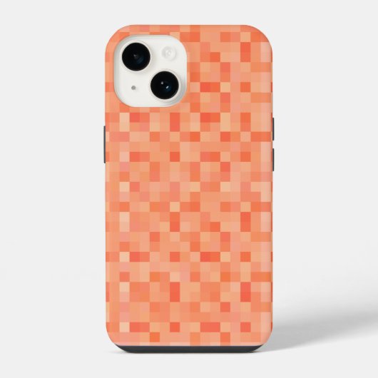 Coque Pour iPhone 14 Pixels Carrés Orange  (Verso)
