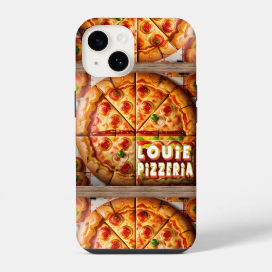 Coque Pour iPhone 14 Pizza Pizzeria Design (Verso)