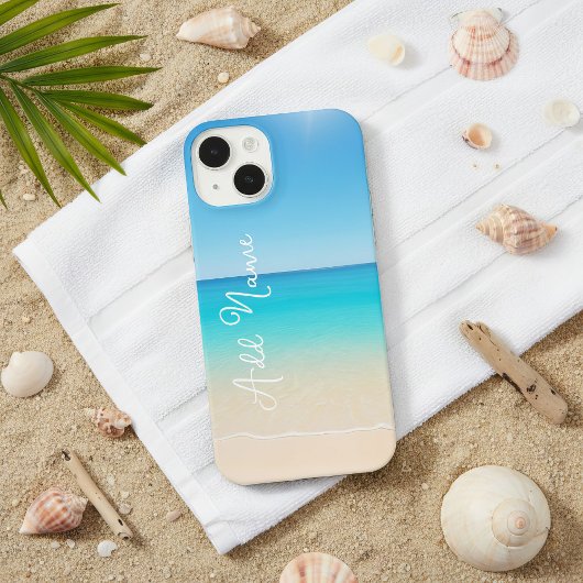 Coque Pour iPhone 14 Plage cool Blue Tropical