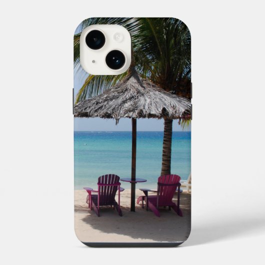 Coque Pour iPhone 14 Plage des Caraïbes (Verso)