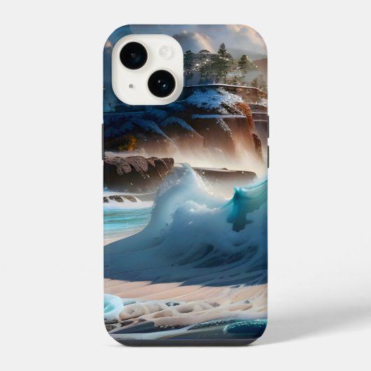 Coque Pour iPhone 14 Plage Front Ocean Waves Paysage 1 (Verso)