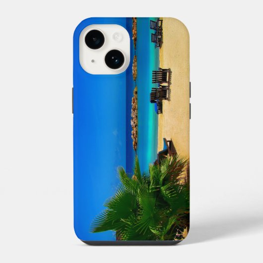 Coque Pour iPhone 14 Plage tropicale (Verso)