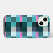 Coque Pour iPhone 14 Plaid Contemporain Rustique (Verso Horizontal)