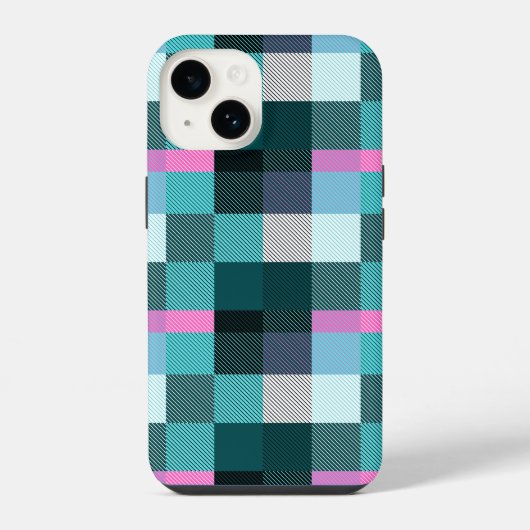 Coque Pour iPhone 14 Plaid Contemporain Rustique (Verso)