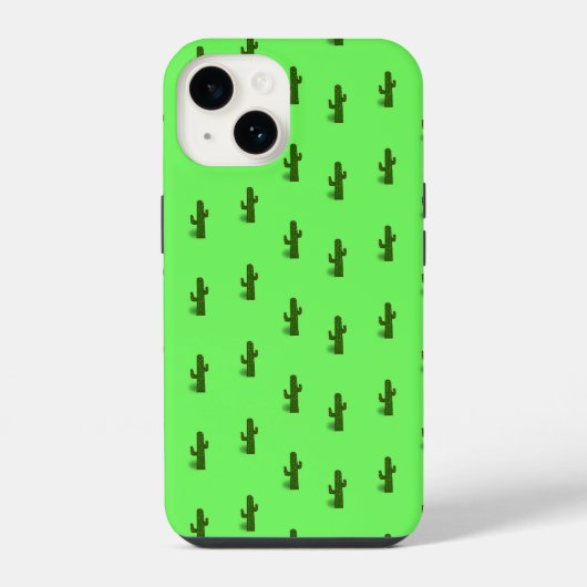 Coque Pour iPhone 14 Plante de cactus sur fond vert clair (Verso)