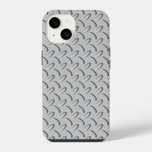 Coque Pour iPhone 14 Plaque diamant en acier Chrome (Verso)
