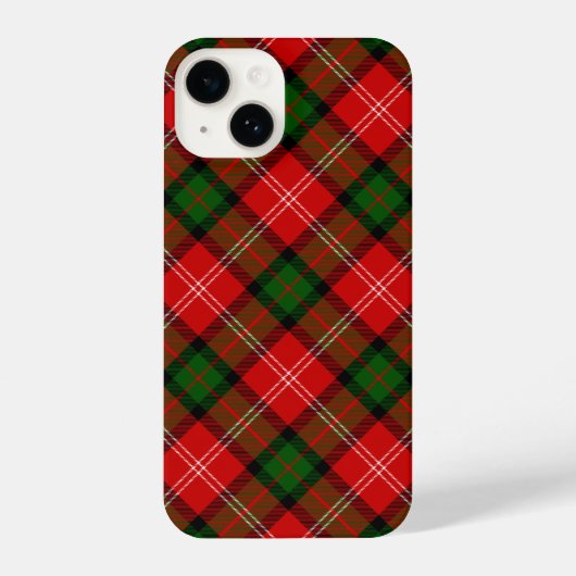 Coque Pour iPhone 14 Plaque vert rouge tartan MacKintosh (Verso)