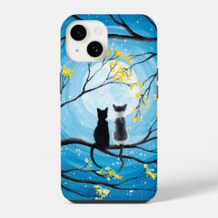 Coque Pour iPhone 14 Pleine lune fantaisiste avec chats