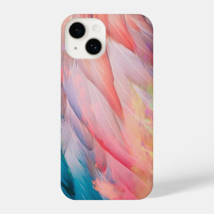 Coque Pour iPhone 14 Plumes de Flamant rose colorées