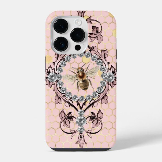 Coque Pour iPhone 14 Plus Abeille Rose (Verso)
