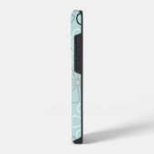 Coque Pour iPhone 14 Plus Abstrait Big Flower Outlines BWG+Duck Egg Blue (Côté gauche)