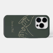 Coque Pour iPhone 14 Plus Abstrait Couple Line Art, Boho Chic (Verso Horizontal)
