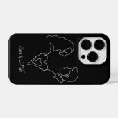 Coque Pour iPhone 14 Plus Abstrait Couple Line Art, Boho Chic (Verso Horizontal)