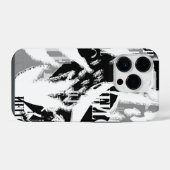 Coque Pour iPhone 14 Plus Abstrait Noir Blanc Gris (Verso Horizontal)