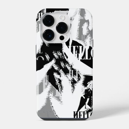 Coque Pour iPhone 14 Plus Abstrait Noir Blanc Gris (Verso)