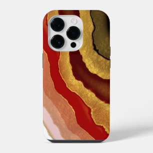 Coque Pour iPhone 14 Plus Agate dorée abstraite