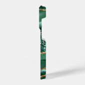 Coque Pour iPhone 14 Plus Agate Green Gold Parties scintillant Votre nom Mar (Côté gauche)