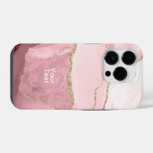 Coque Pour iPhone 14 Plus Agate rose et or (Verso Horizontal)