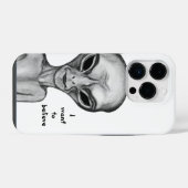 Coque Pour iPhone 14 Plus Alien gris, je veux croire (Verso Horizontal)