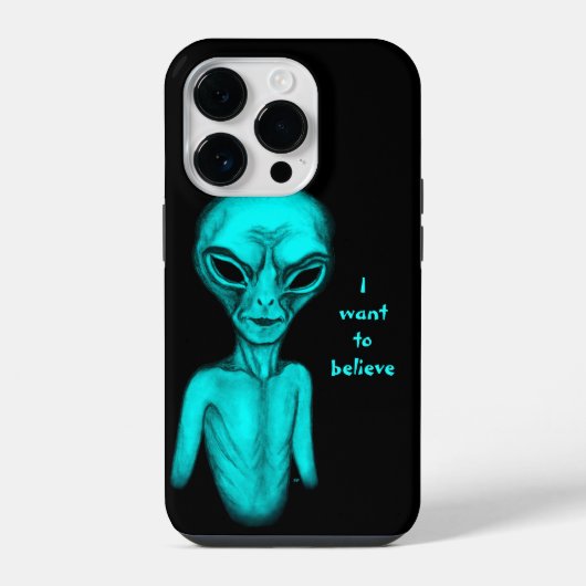 Coque Pour iPhone 14 Plus Alien, je veux croire (Verso)