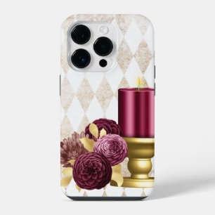 Coque Pour iPhone 14 Plus Amateurs de bougies luxueuses or et burgundy