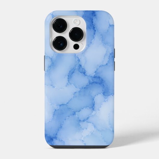 Coque Pour iPhone 14 Plus Aquarelle Abstraite Bleu Clair (Verso)