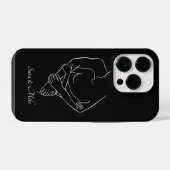 Coque Pour iPhone 14 Plus Art de ligne de couple abstrait, Bohème chic (Verso Horizontal)