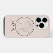 Coque Pour iPhone 14 Plus Art de ligne simple abstrait boho, Étui Boho Chic (Verso Horizontal)