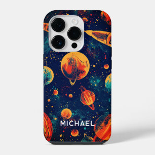 Coque Pour iPhone 14 Plus Astronaute de l'espace nom personnalisé