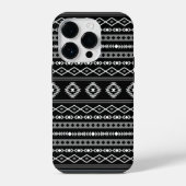 Coque Pour iPhone 14 Plus Aztec blanc gris noir Motifs mélangés Motif (Verso)
