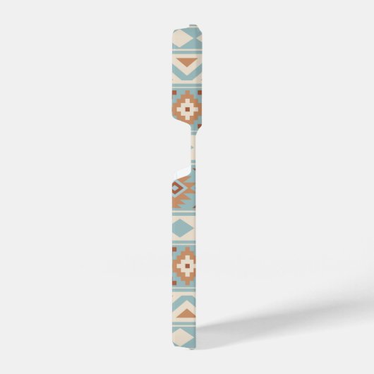 Coque Pour iPhone 14 Plus Aztec Essence Ptn IIIb Blue Cream Terracottas (Côté droit)