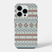 Coque Pour iPhone 14 Plus Aztec Mixte Motif Motif Rusts Crème Bleu (Verso)