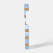 Coque Pour iPhone 14 Plus Bleu et blanc cinq bandes motif avec bronze (Côté gauche)