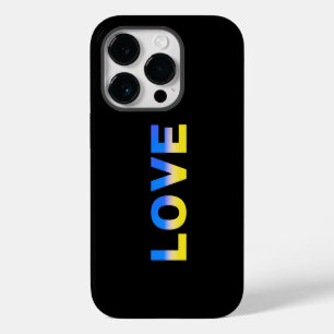 Coque Pour iPhone 14 Plus Bleu et Jaune AMOUR paix pas de guerre Ukraine Ins