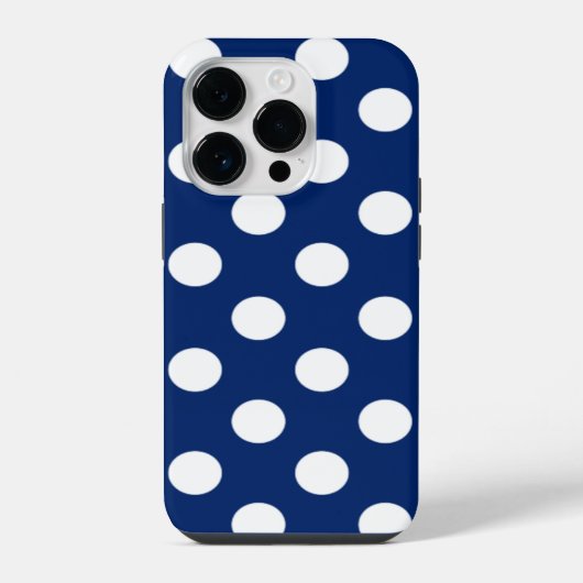 Coque Pour iPhone 14 Plus Bleu Royal Et Blanc À Points Stylés (Verso)
