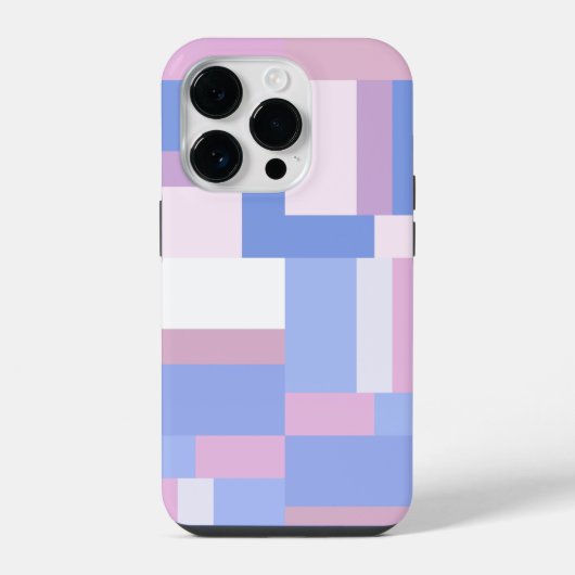 Coque Pour iPhone 14 Plus Blocs de couleur géométriques Rectangles - Rose et (Verso)