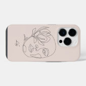 Coque Pour iPhone 14 Plus Boho Abstrait Simple Line Art, Boho Chic Coque-Mat (Verso Horizontal)