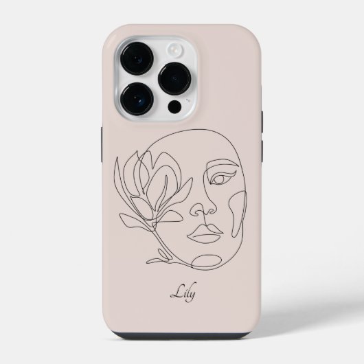 Coque Pour iPhone 14 Plus Boho Abstrait Simple Line Art, Boho Chic Coque-Mat (Verso)
