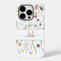 Boho Fleurs sauvages Nom personnalisé Monogramme