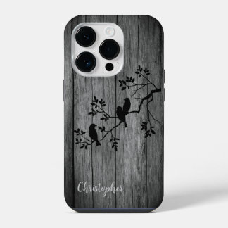 Coque Pour iPhone 14 Plus Bois élégant moderne - arbre et corneille - bois